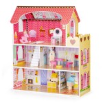 Casuta din lemn Tennessie DollHouse cu iluminare Led - Casa pentru papusi cu mobilier inclus de la EcoToys